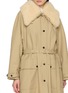  - LAMRONS - Fur Collar Belted Raglan Sleeve Trench Coat