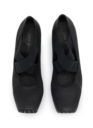 Detail View - Click To Enlarge - UMA WANG - 45 Crisscross Elastic Band Leather Ballet Pumps