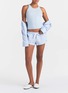 Back View - Click To Enlarge - SKIMS - Cotton Poplin Sleep Ruffle Shorts