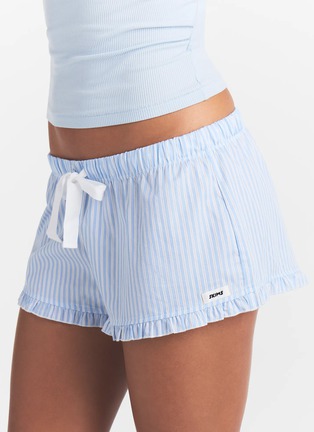 Figure View - Click To Enlarge - SKIMS - Cotton Poplin Sleep Ruffle Shorts