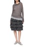 Figure View - Click To Enlarge - ATELIER EDITION - Layered Ruffle Midi Skirt