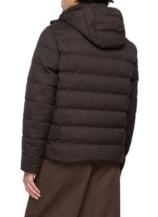 Back View - Click To Enlarge - HERNO - Hooded Wool Blend Down Jacket