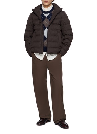 Figure View - Click To Enlarge - HERNO - Hooded Wool Blend Down Jacket