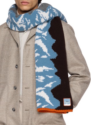 Figure View - Click To Enlarge - HERNO - Mountain Intarsia Scarf