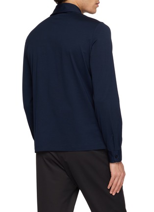 Back View - Click To Enlarge - HERNO - Spread Collar Polo Shirt