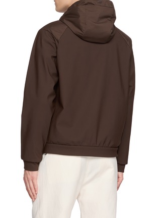 Back View - Click To Enlarge - HERNO - Padded Hooded Zip Up Fleece Jacket
