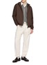 Figure View - Click To Enlarge - HERNO - Padded Hooded Zip Up Fleece Jacket