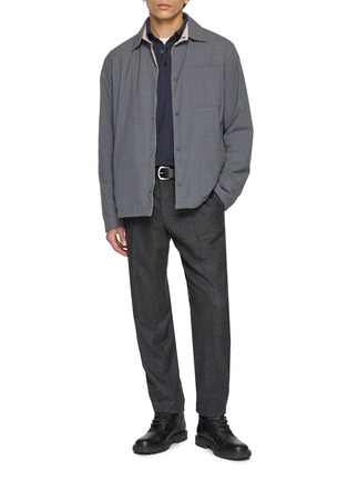 Figure View - Click To Enlarge - HERNO - Cotton Cashmere Polo Shirt