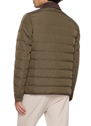 Back View - Click To Enlarge - HERNO - Suede Effect Puffer Shirt Jacket