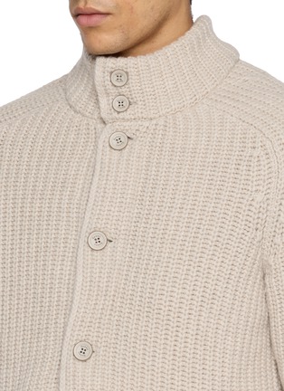 Detail View - Click To Enlarge - HERNO - Double Collar Button Up Knit Jacket