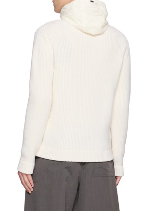 Back View - Click To Enlarge - HERNO - Padded Bib Ribbed Wool Knit Jacket
