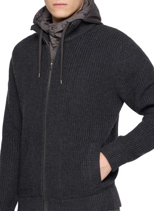  - HERNO - Padded Bib Ribbed Wool Knit Jacket