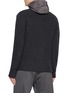 Back View - Click To Enlarge - HERNO - Padded Bib Ribbed Wool Knit Jacket