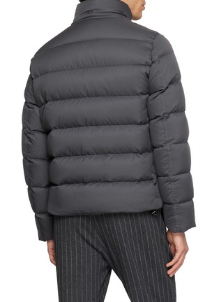 Back View - Click To Enlarge - HERNO - Faux Fur Collar Bomber Jacket