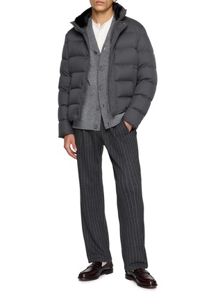 Figure View - Click To Enlarge - HERNO - Faux Fur Collar Bomber Jacket