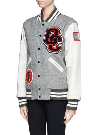 Front View - Click To Enlarge - OPENING CEREMONY - Leather sleeve varsity jacket