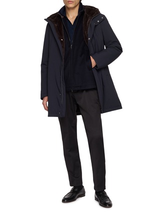 Figure View - Click To Enlarge - HERNO - Faux Fur Lined Long Parka Coat