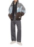 Figure View - Click To Enlarge - HERNO - Mountain Print Teddy Fleece Zip Up Jacket
