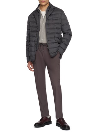 Figure View - Click To Enlarge - HERNO - Double Collar Zip Up Puffer Jacket