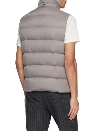 Back View - Click To Enlarge - HERNO - Faux Fur Collar Puffer Vest