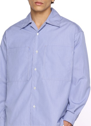  - TOMORROWLAND - Striped Double Pocket Open Collar Shirt