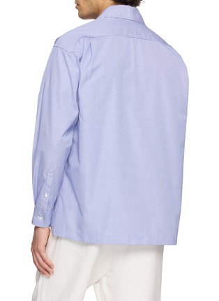 Back View - Click To Enlarge - TOMORROWLAND - Striped Double Pocket Open Collar Shirt