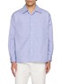 TOMORROWLAND Striped Double Pocket Open Collar Shirt