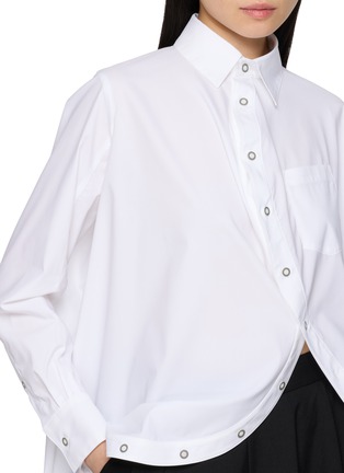  - ANREALAGE - Striped Asymmetrical Curved Hem Shirt
