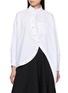 ANREALAGE Striped Asymmetrical Curved Hem Shirt