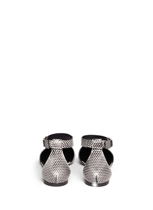Back View - Click To Enlarge - PROENZA SCHOULER - Ankle strap geometic leather flats
