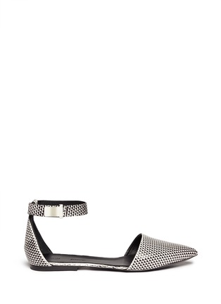 Main View - Click To Enlarge - PROENZA SCHOULER - Ankle strap geometic leather flats