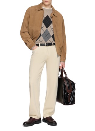 Figure View - Click To Enlarge - ARCH4 - Mr Hambley Argyle Print Knit Cashmere Sweater