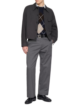 Figure View - Click To Enlarge - ARCH4 - Mr Hambley Argyle Print Knit Cashmere Sweater