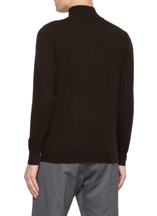 Back View - Click To Enlarge - ARCH4 - Mr Fenchurch Quarter Zip Knit Cashmere Sweater
