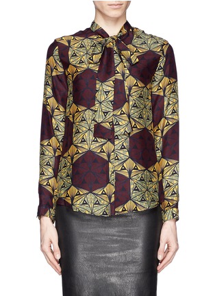 Main View - Click To Enlarge - STELLA JEAN - 'Isotta' neck tie geometric tribal print shirt