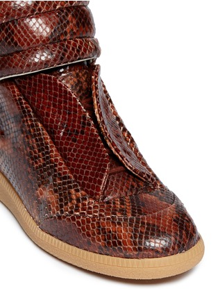 Detail View - Click To Enlarge - MAISON MARGIELA - Snakeskin effect high-top sneakers