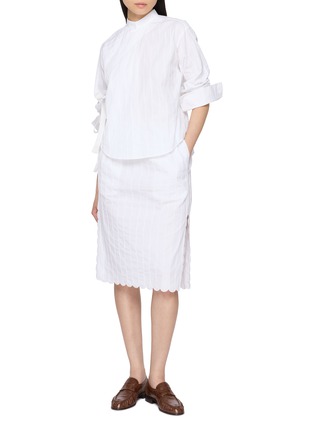Figure View - Click To Enlarge - MS MIN - Tie Front Pleated Shirt
