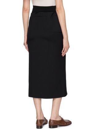 Back View - Click To Enlarge - MS MIN - Knit Waist Fluid Midi Skirt