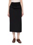MS MIN Knit Waist Fluid Midi Skirt