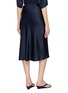 Back View - Click To Enlarge - MS MIN - Elasticated Waist Bias Cut Midi Skirt