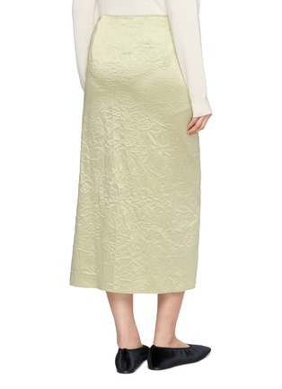 Back View - Click To Enlarge - MS MIN - Layered Side Slit Pleated Wrap Midi Skirt