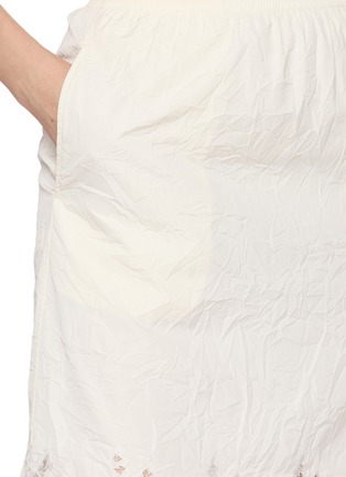  - MS MIN - Lace Trim Crinkled Knee Length Skirt