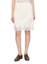 MS MIN Lace Trim Crinkled Knee Length Skirt