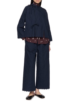 Figure View - Click To Enlarge - MS MIN - Scalloped Elasticated Wide Leg Pants