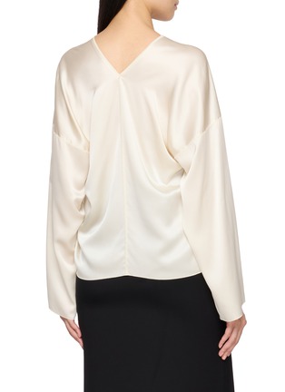 Back View - Click To Enlarge - MS MIN - V-Neck Fluid Long Sleeve Top
