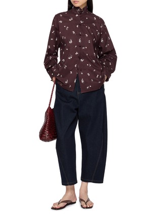 Figure View - Click To Enlarge - MS MIN - Floral Print Frog Buttoned Shirt