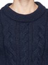 Detail View - Click To Enlarge - SEE BY CHLOÉ - Virgin wool cable knit zip front sweater