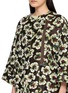  - MS MIN - Floral Print Zip Up Cocoon Coat
