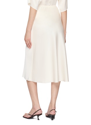 Back View - Click To Enlarge - MS MIN - Elasticated Waist Bias Cut Midi Skirt