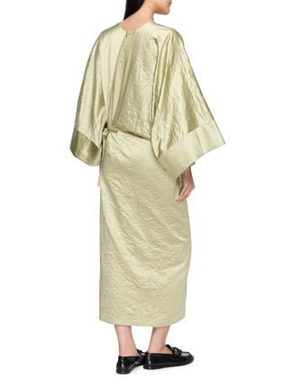 Back View - Click To Enlarge - MS MIN - Pleated Wide Sleeve Side Tie Maxi Dress